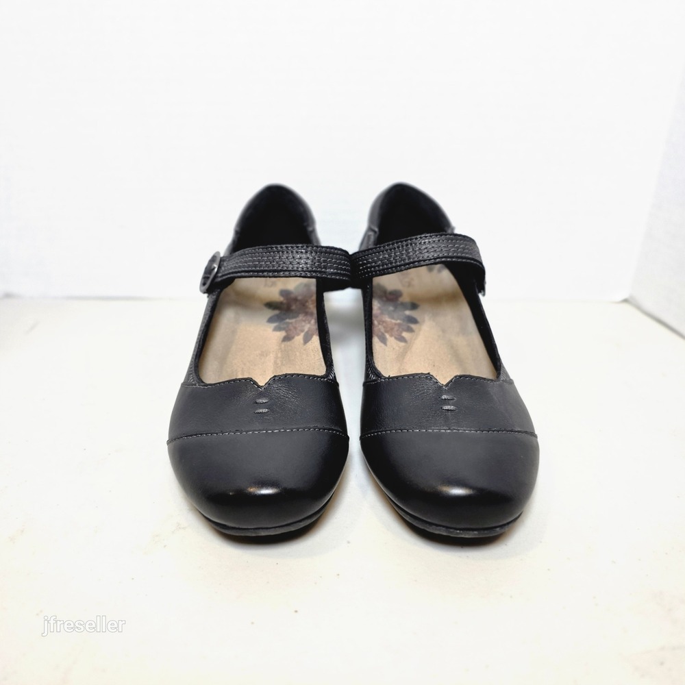 Taos Virtue Black Leather Mary Jane Pumps Womens 9 Shoes VIR-13336A EU 40 Strap